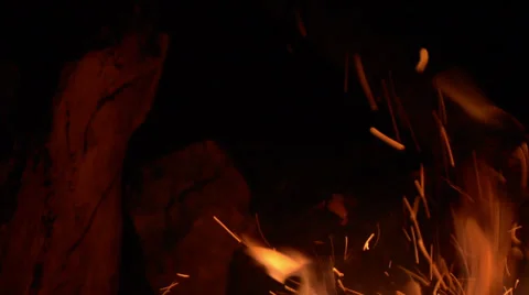 Fire and sparks at night tracking left 스톡 동영상 38059803