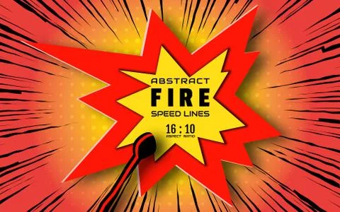 Fire and speed lines background. Effect motion lines for comic book and manga Stock-Illustration
