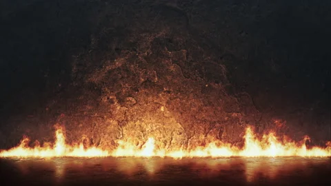 Fire and Stone Background Vídeo Stock 141400229
