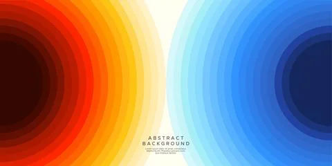 Fire and water abstract circle background. Colorful Red and blue line design. Stock Illustration