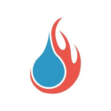 Fire and water design vector fire drop icon logo design Stock Illustration