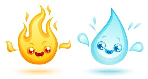 Fire and water. Stock Illustration