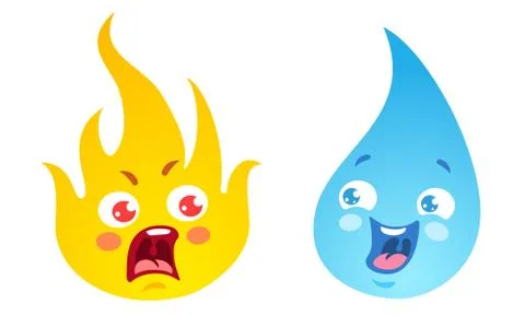 Fire and water. イラスト素材
