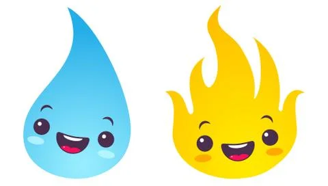 Fire and water. Stock Illustration