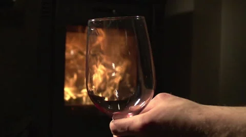 Fire and wine romance Stock Footage 67583435
