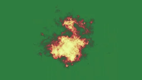 Fire Animated With Ball On Chroma Key For Compositing Stock Footage 338015691