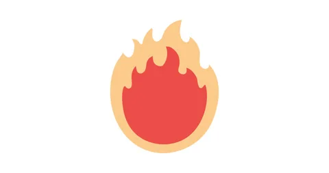 Fire animated on white background. Hot flame, energy, burn. Video 4K animation Stock Footage 294719083
