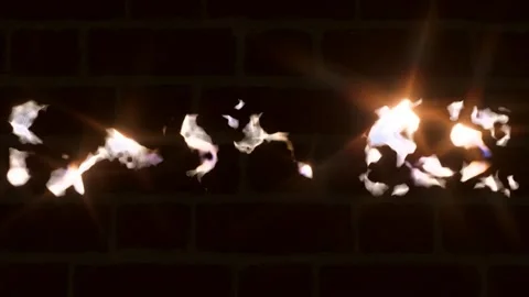 Fire Animation on Cobblestone Background Stock Footage 320076312