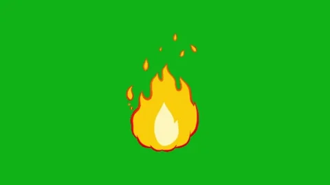 Fire animation on green screen background Stock-Footage 332953917