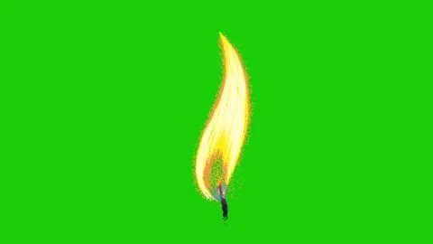 Fire animation on green screen background Vidéo 334417827