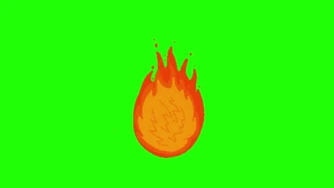 Fire Animation Green Screen Background Stock Footage 337197521