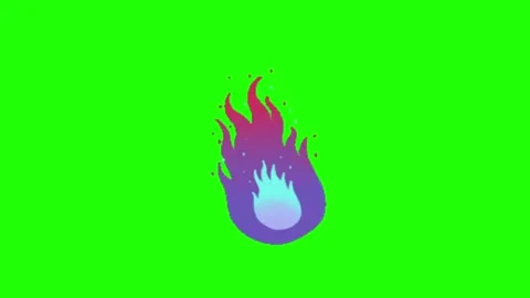 Fire Animation Green Screen Background Stock Footage 337197537