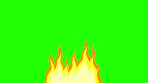 Fire Animation Green Screen Background Видео 337197550