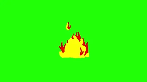 Fire Animation Green Screen Background Stock Footage 337197555