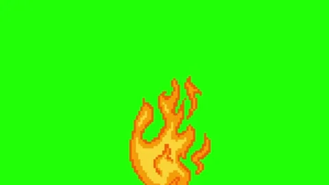 Fire Animation Green Screen Background Video stock 337197557
