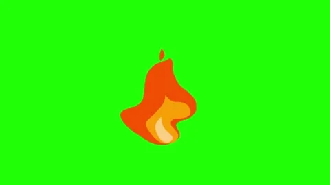 Fire Animation Green Screen Background Stock Footage 337197560