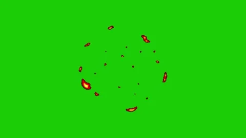 Fire animation on green screen Stock Footage 334116549