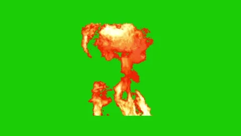 Fire animation on green screen Stock Footage 334116883