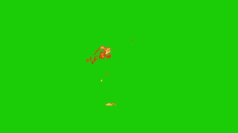 Fire animation on green screen Vidéo 334116889