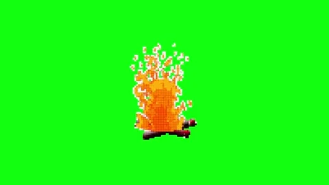 Fire animation on green screen Stock Footage 335427611
