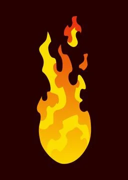 Fire animation sprite. Red and orange fire flame. Hot flaming element for game Stock Illustration