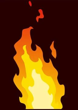 Fire animation sprite. Red and orange fire flame. Hot flaming element for game Stock Illustration