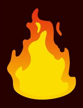Fire animation sprite. Red and orange fire flame. Hot flaming element for game Stock Illustration