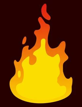 Fire animation sprite. Red and orange fire flame. Hot flaming element for game Stock Illustration