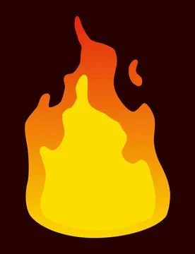 Fire animation sprite. Red and orange fire flame. Hot flaming element for game Stock Illustration