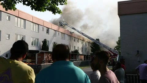 Fire apartment building Video stock 147675859