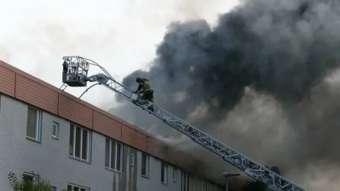 Fire apartment building Stock Footage 147675867