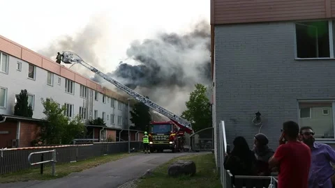Fire apartment building Stock Footage 147675868