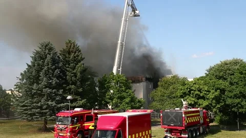 Fire apartment building Stock Footage 147675875