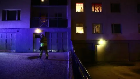 A fire, apartment building Vídeo Stock 194925790