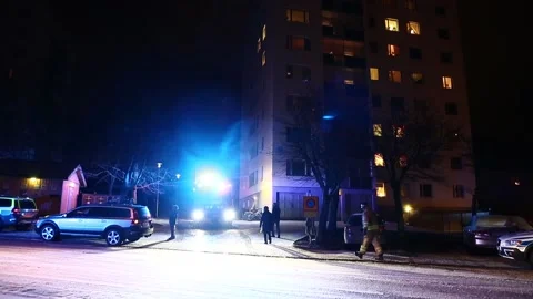 A fire, apartment building Stock Footage 194925794