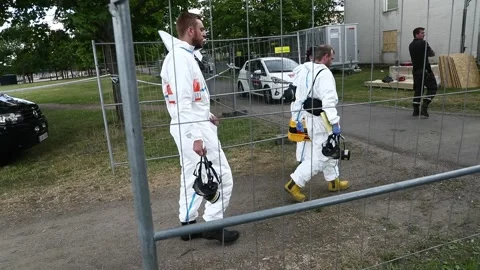 Fire, apartment building Stock Footage 196936173