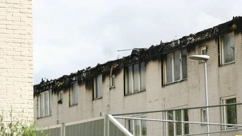 Fire, apartment building Stock Footage 196936186