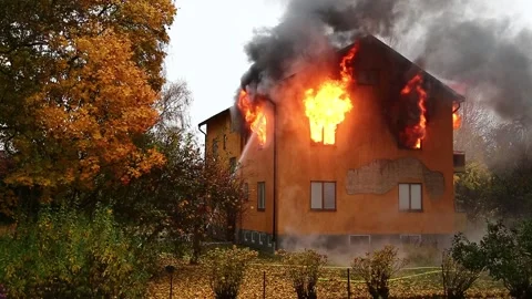 Fire apartment house Stock Footage 165288555