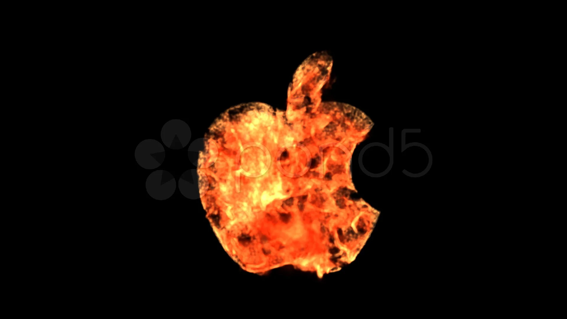 cool apple logos on fire