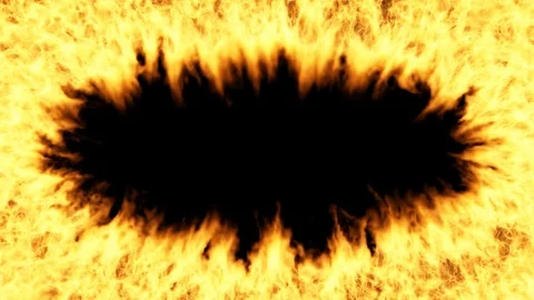 Fire around the black hole. Quickly burning fire sucks in a black hole. Stock Footage 100214502