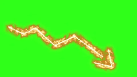 Fire arrow animation isolated on green screen effect element Video stock 331630968