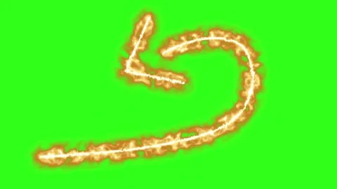 Fire arrow animation isolated on green screen effect element Stock Footage 331630969