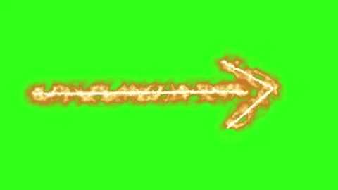 Fire arrow animation isolated on green screen effect element Stock Footage 331630971