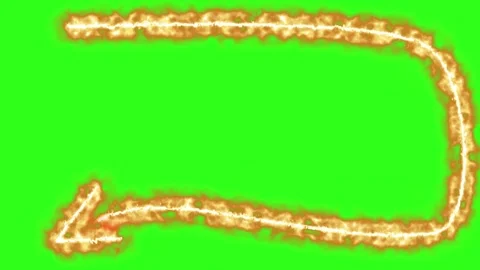 Fire arrow animation isolated on green screen effect element Video stock 331630972