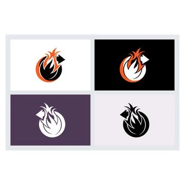 Fire Arrow Circle Logo Template Stock Illustration