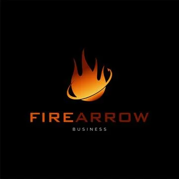 Fire Arrow Icon Logo Design Template Stock Illustration