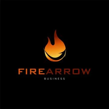 Fire Arrow Icon Logo Design Template Stock Illustration