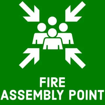 FIRE ASSEMBLY POINT for Emergency Fire gathering in Office Tech Park Stock Illustration