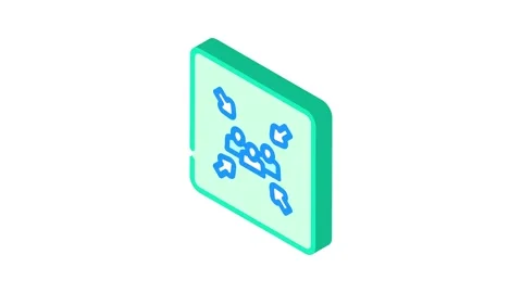 Fire assembly point emergency isometric icon animation Stock Footage 327291754