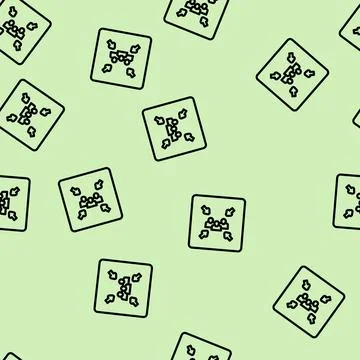 Fire assembly point emergency line vector seamless pattern Stock Illustration